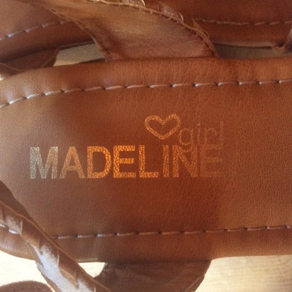 Madeline Girl Bruh in Champagne Heeled Boho Platform Ankle Strap Sandals Size 8 - Picture 7 of 7